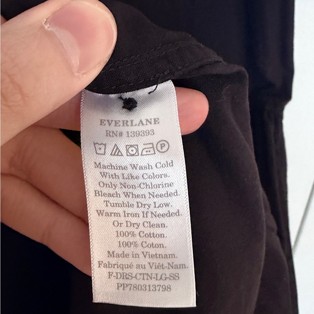 Everlane The Parklet Shirtdress Black Cotton Short Sleeve Size 4 - Picture 9 of 9